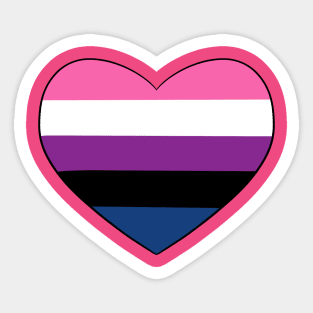 Genderfluid Heart Sticker